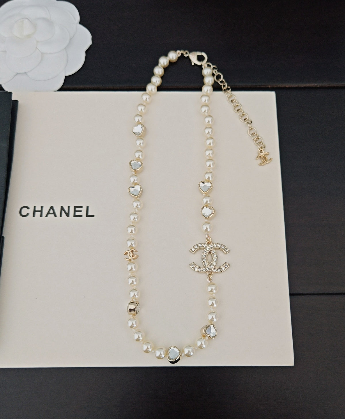 white brass heart Necklace for women - alternate angle view 4