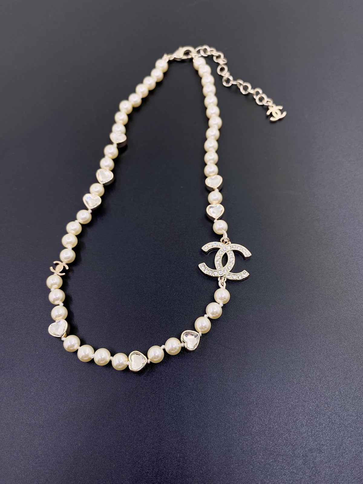 white brass heart Necklace for women - alternate angle view 3