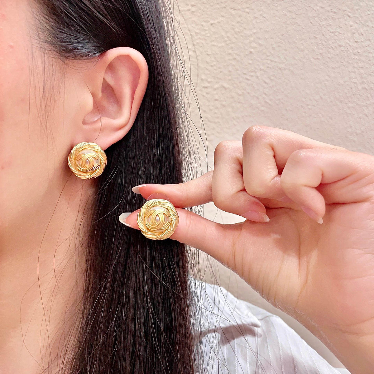 double c Stud Earrings for women - product detail view