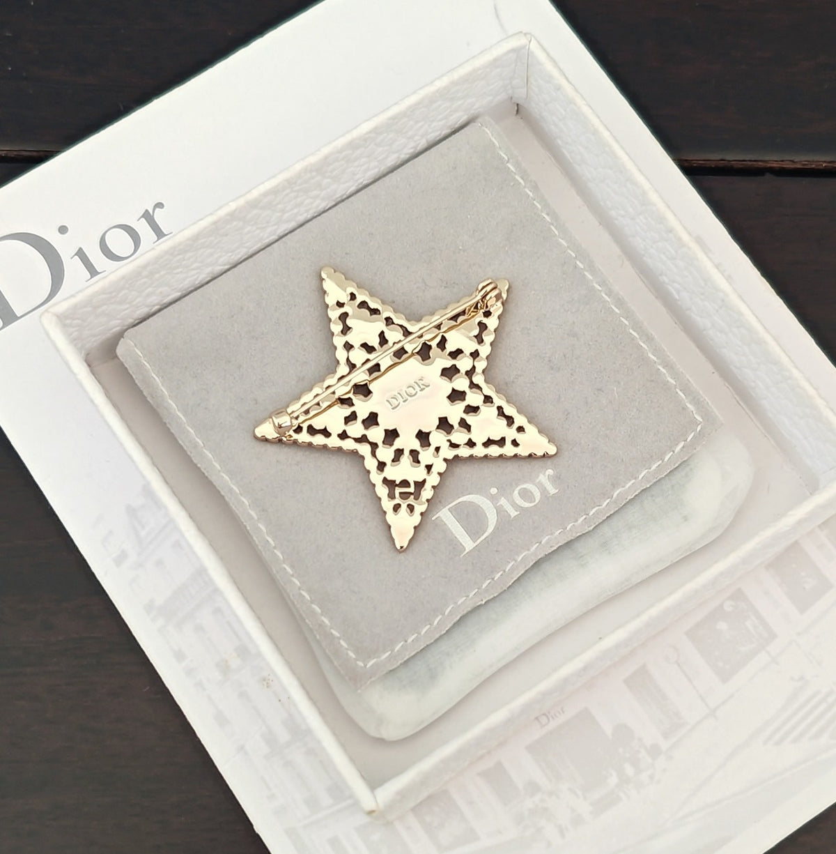 yellow brass Brooch for women - alternate angle view 5