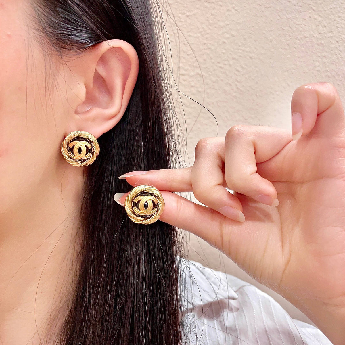 double c Stud Earrings for women - product detail view
