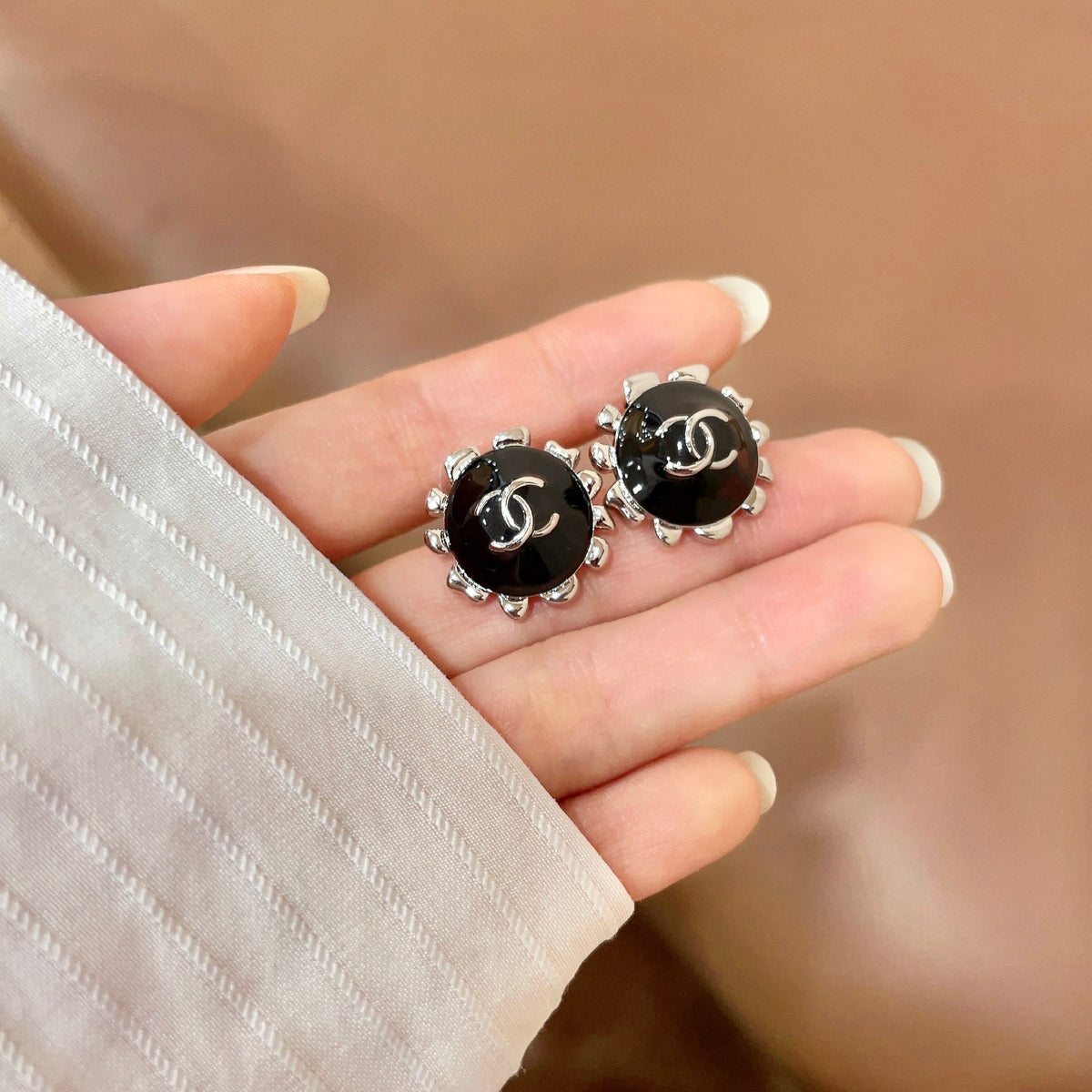 double c Stud Earrings for women - alternate angle view 4