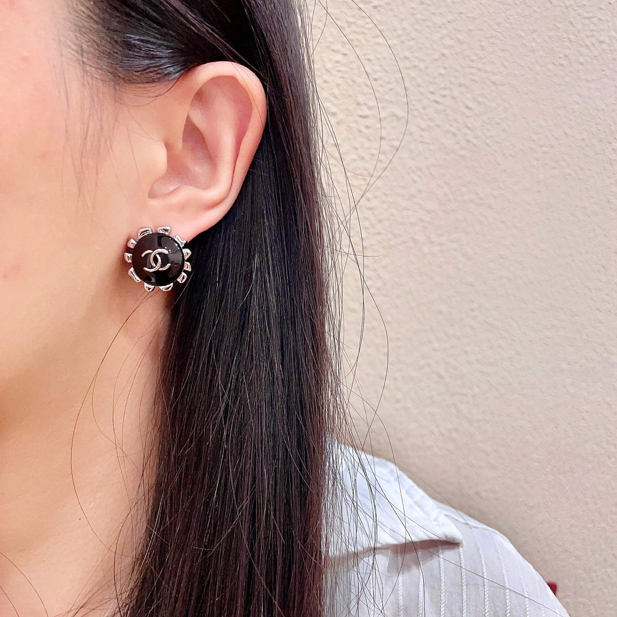 double c Stud Earrings for women - alternate angle view 3