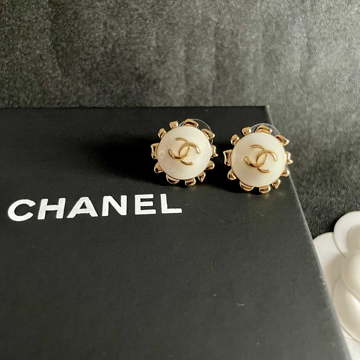 double c Stud Earrings for women - alternate angle view 9