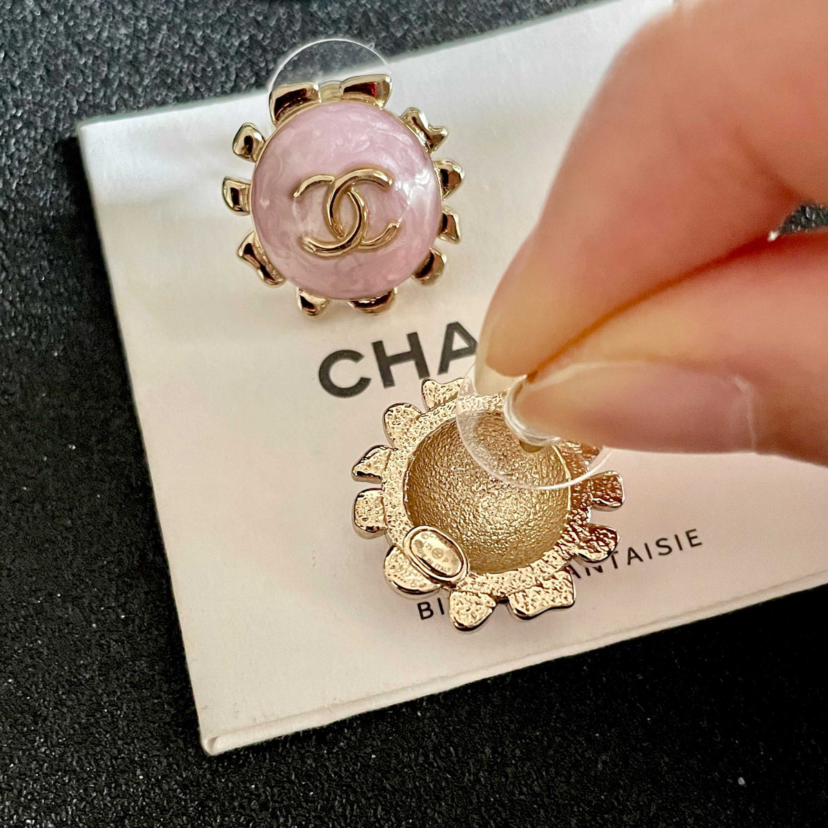 double c Stud Earrings for women - alternate angle view 7
