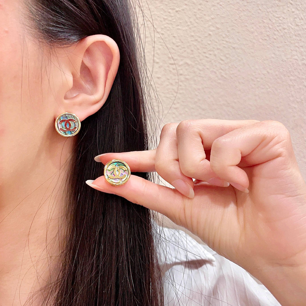 double c Stud Earrings for women - product detail view