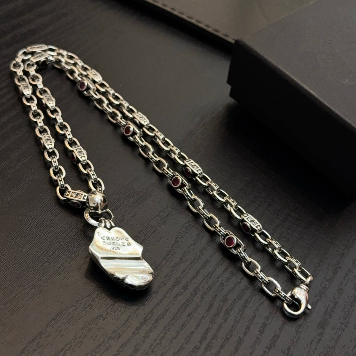 antique crystal cross Pendant for men - alternate angle view 8