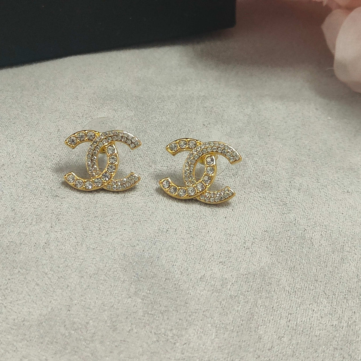 yellow sterling silver letter Stud Earrings for women - alternate angle view 11