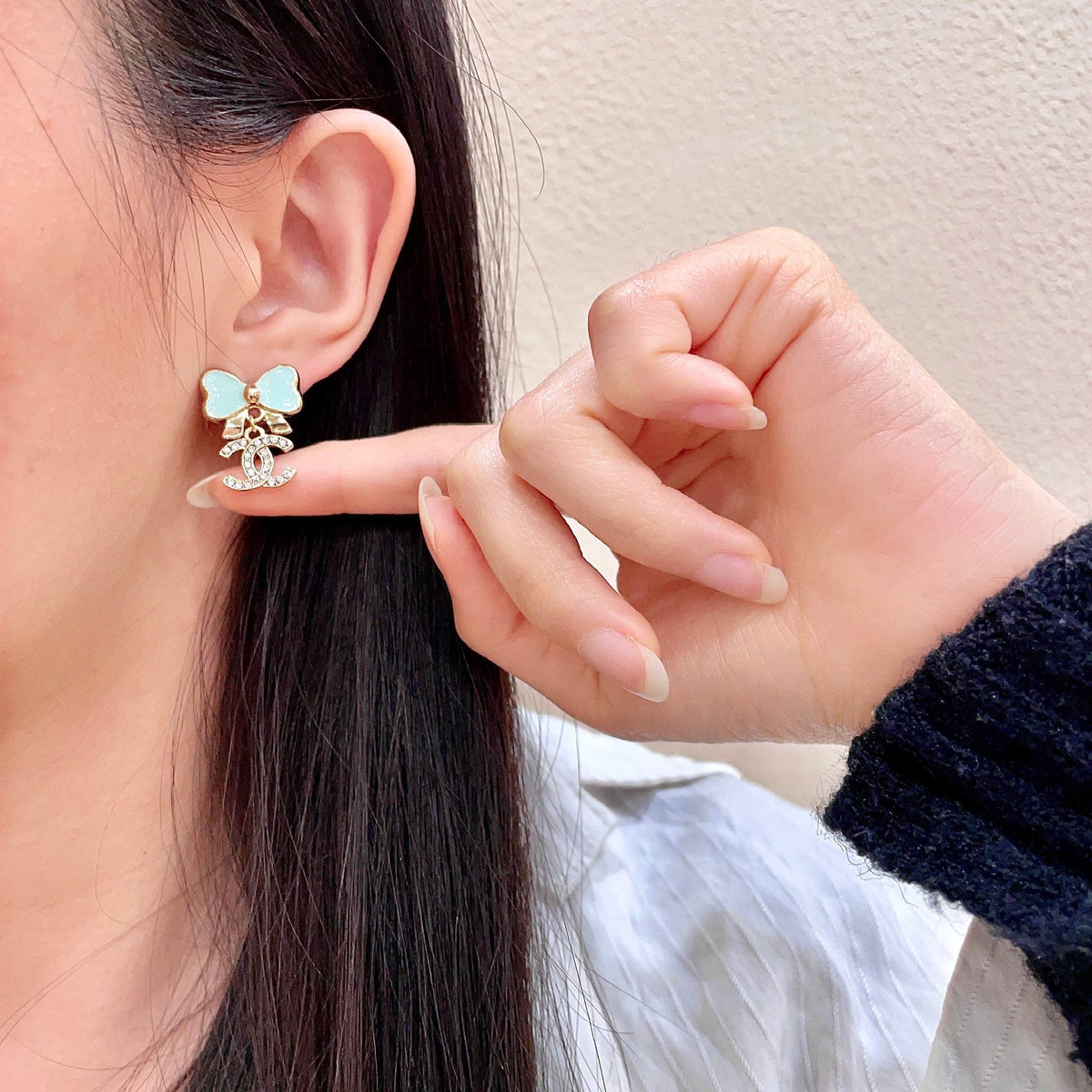 elegant Stud Earrings for women - alternate angle view 2