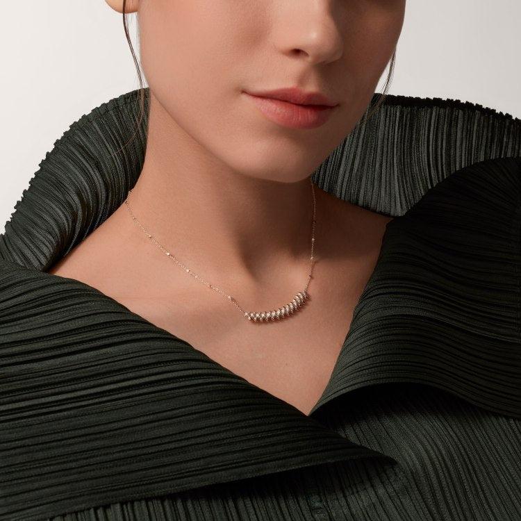 gold crystal Necklace for women - alternate angle view 3