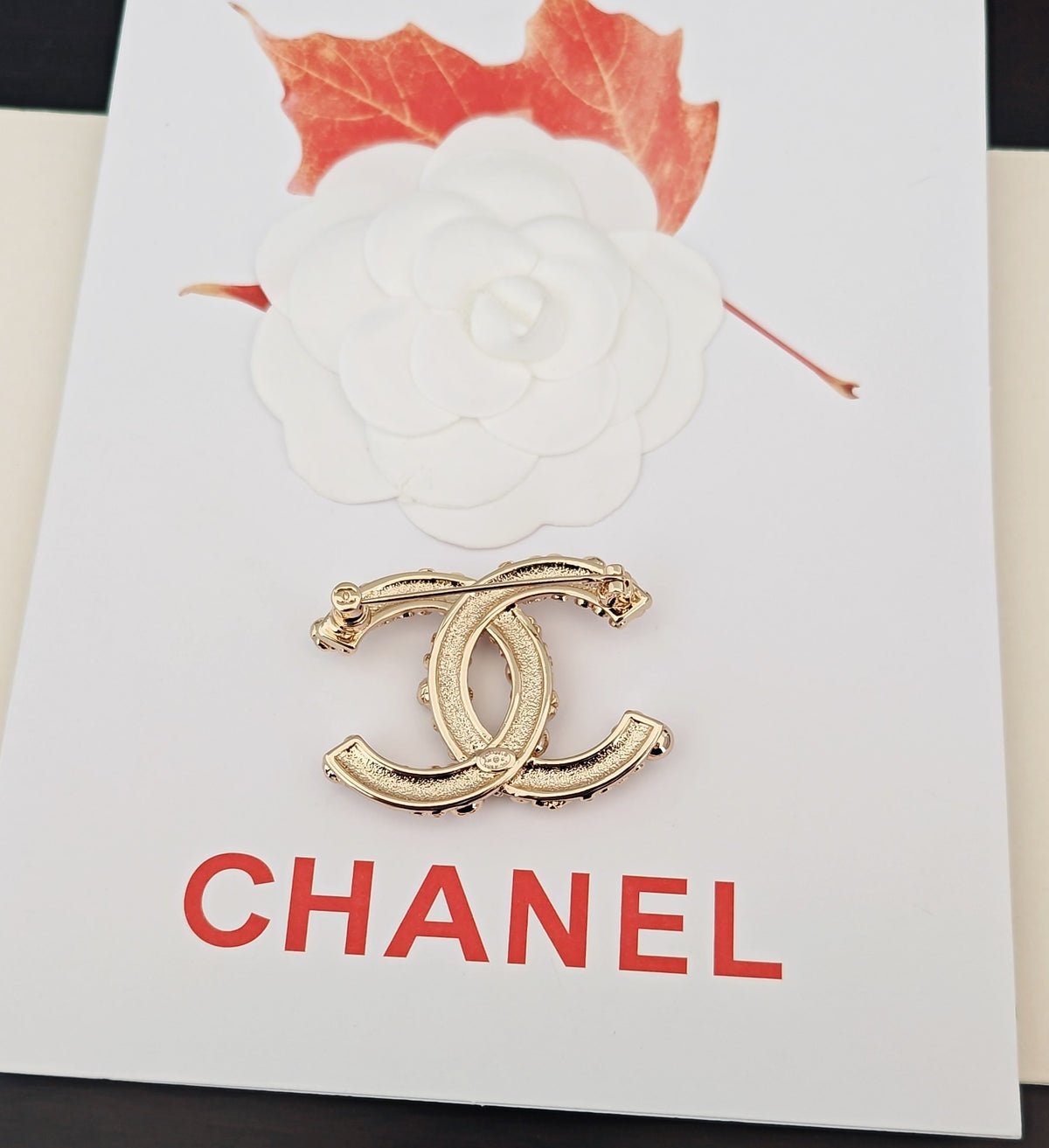 pink brass Brooch for women - alternate angle view 3