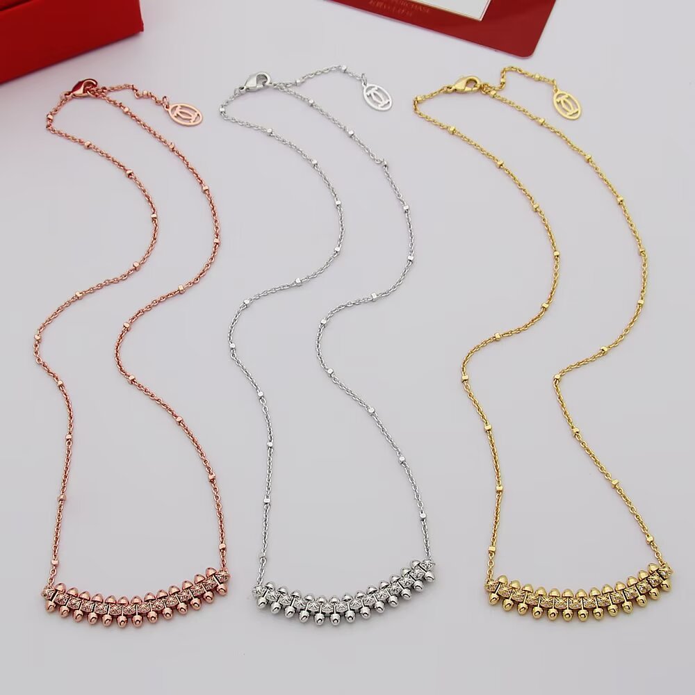 gold crystal Necklace for women - alternate angle view 6