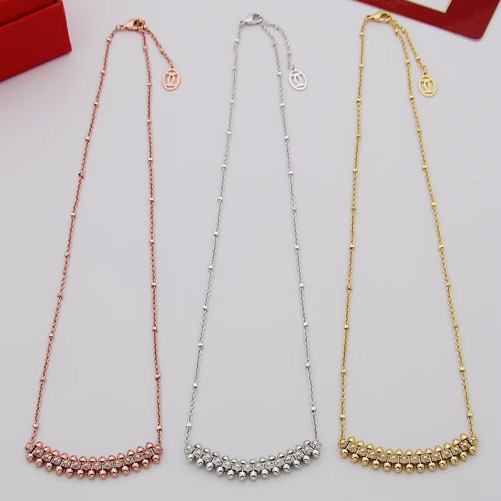 gold crystal Necklace for women - alternate angle view 8