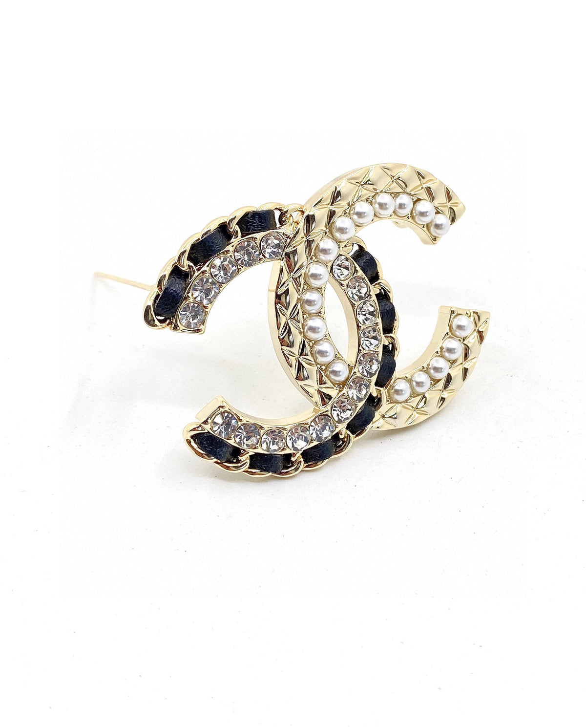 black brass pearl Brooch for women - alternate angle view 2