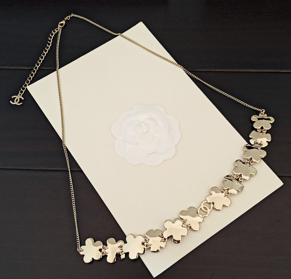blue brass floral Waist Chain for women - alternate angle view 2