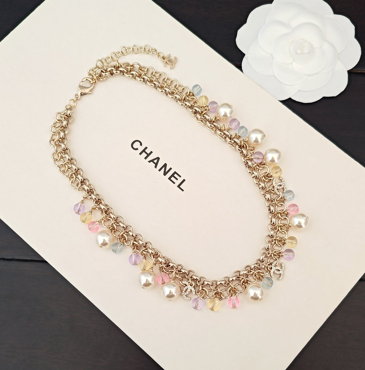 yellow brass tassel Necklace for women - alternate angle view 6