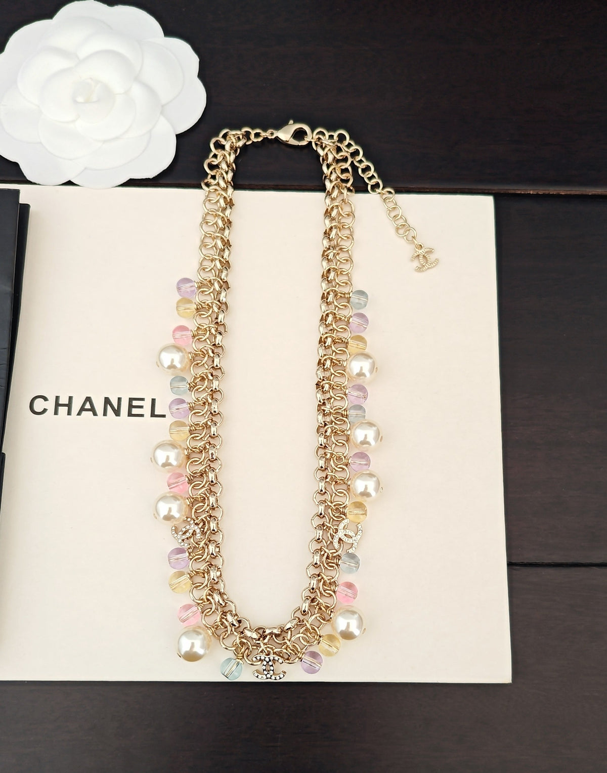 yellow brass tassel Necklace for women - alternate angle view 4