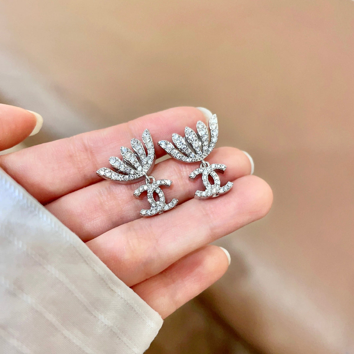 letter Stud Earrings for women - alternate angle view 4