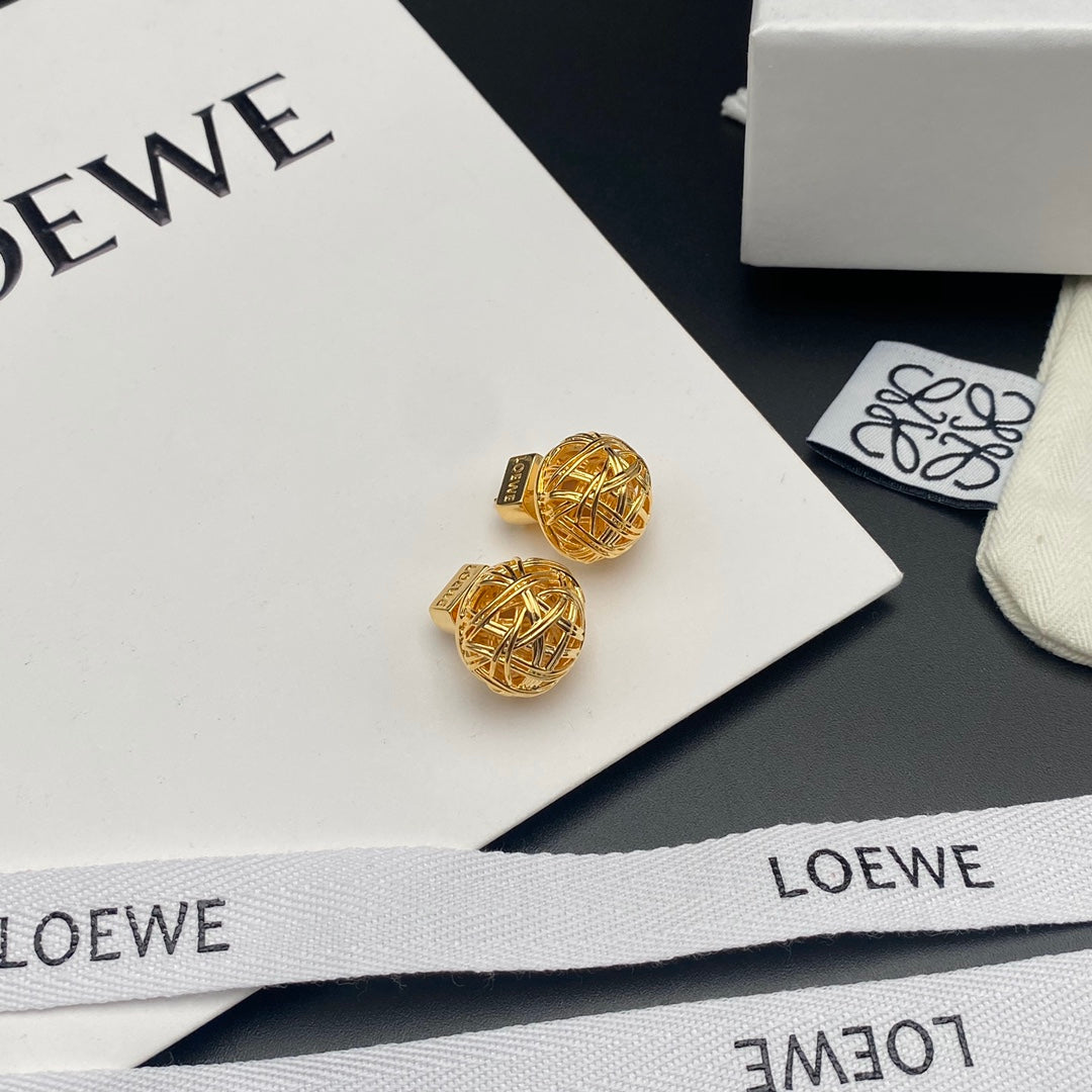 gold brass floral Drop Earrings for women - alternate angle view 3