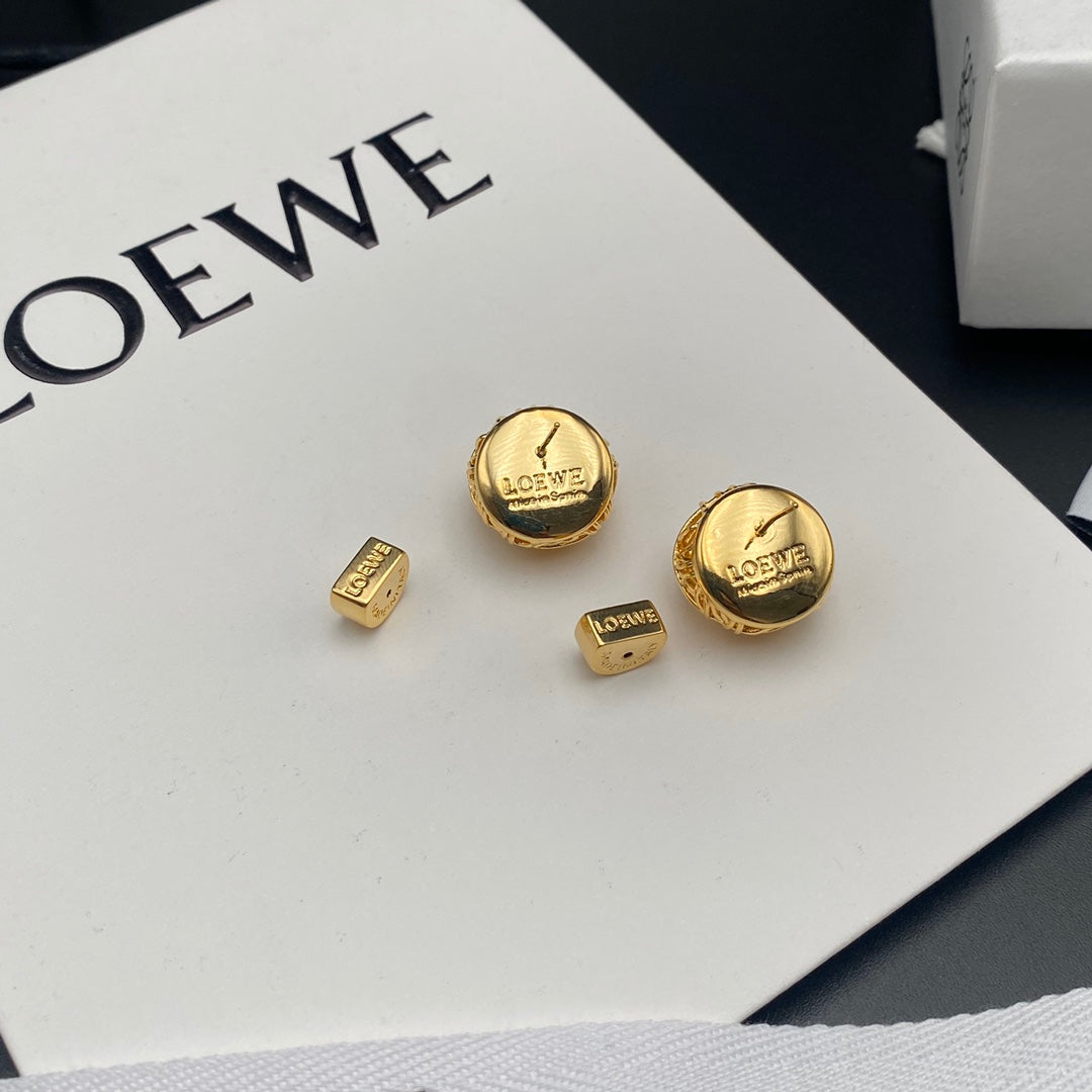 gold brass floral Drop Earrings for women - alternate angle view 5