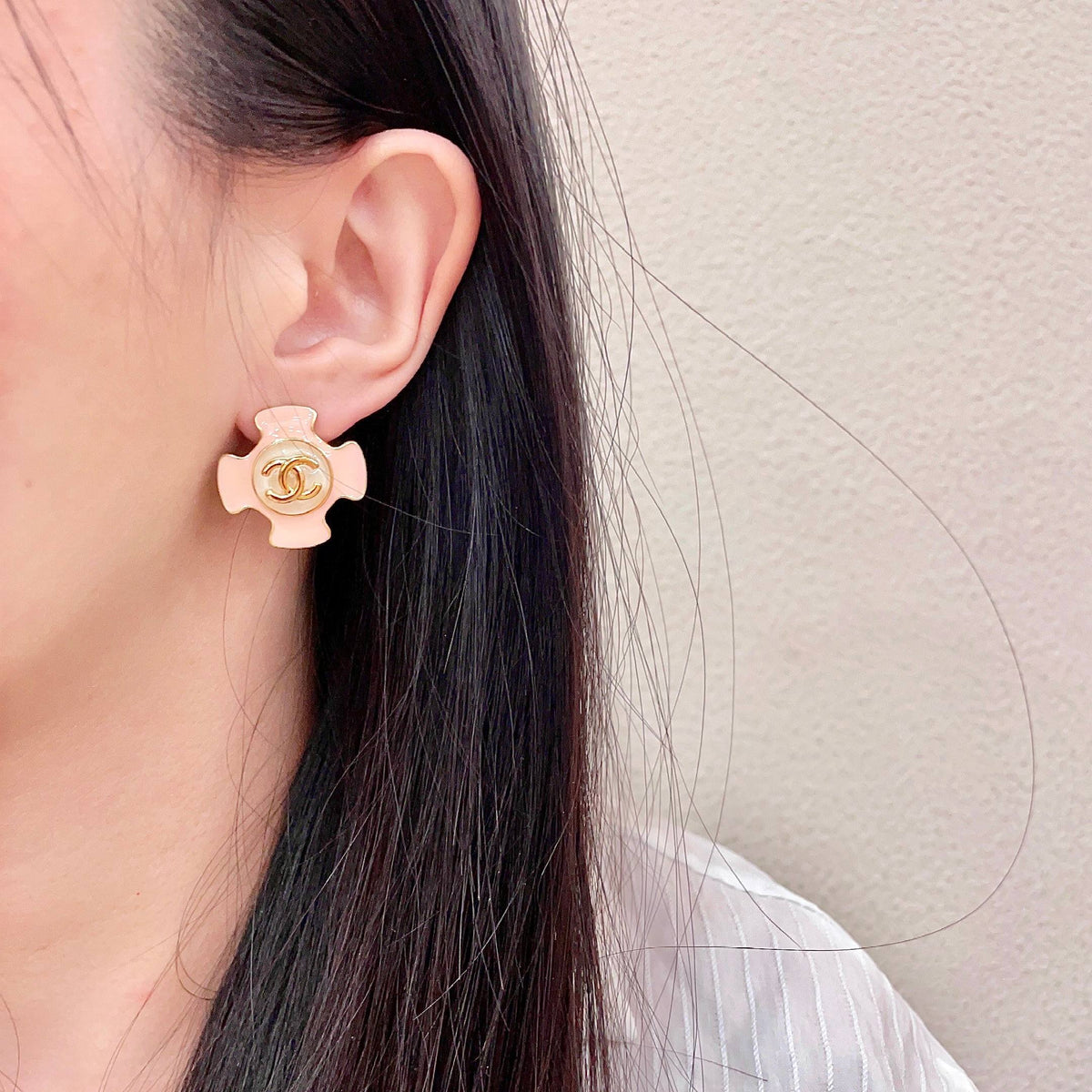 letter Stud Earrings for women - alternate angle view 3