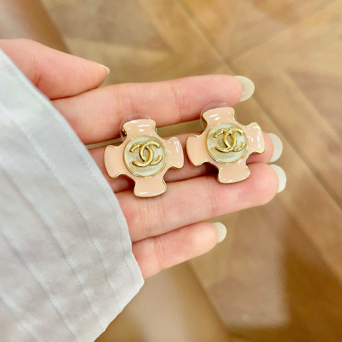 letter Stud Earrings for women - alternate angle view 4