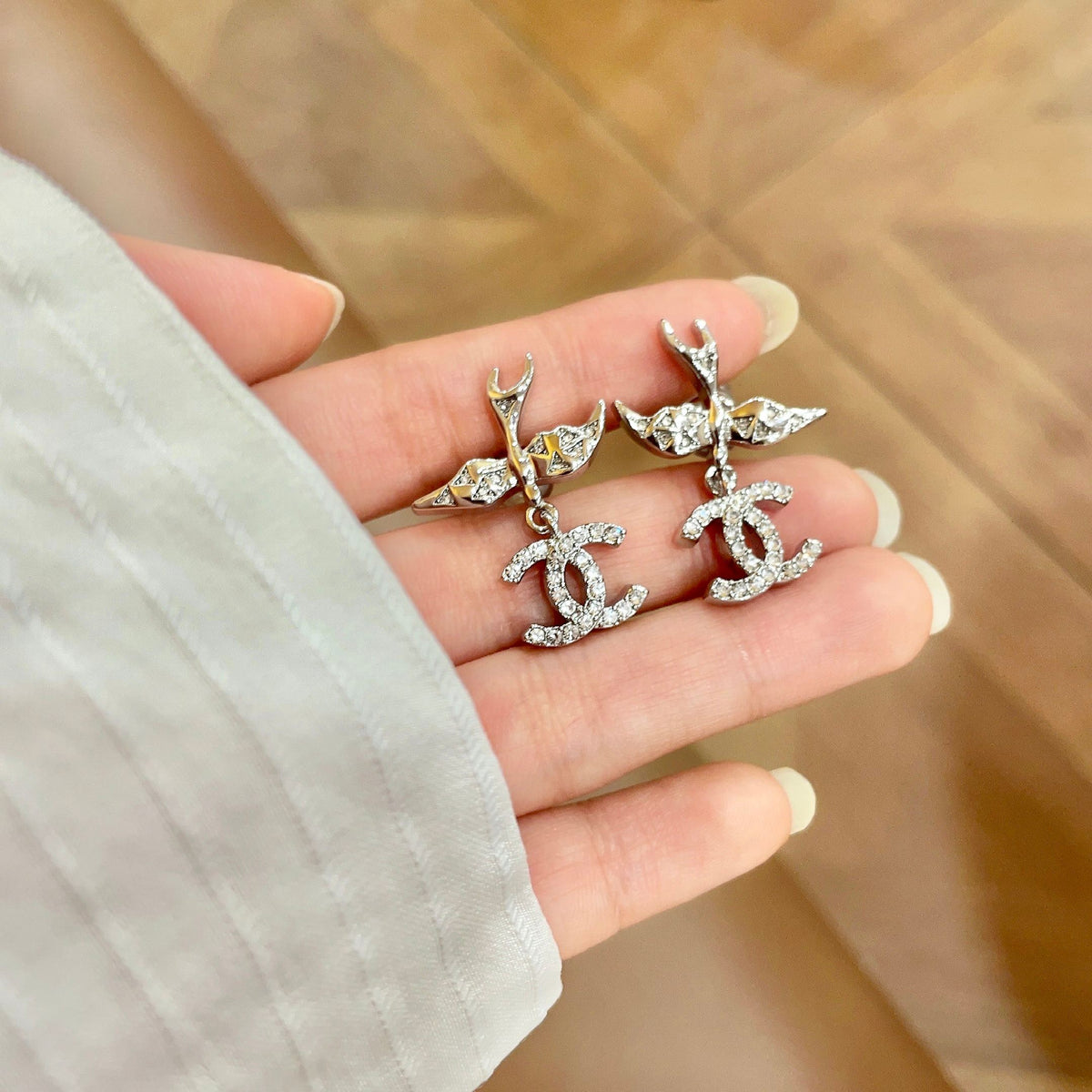 letter Stud Earrings for women - alternate angle view 4