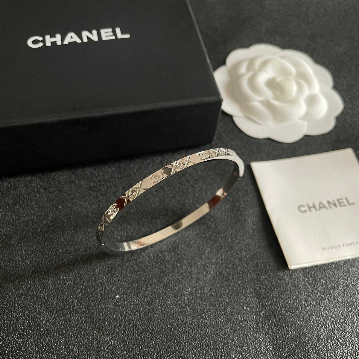 red crystal letter Bangle for women - alternate angle view 6