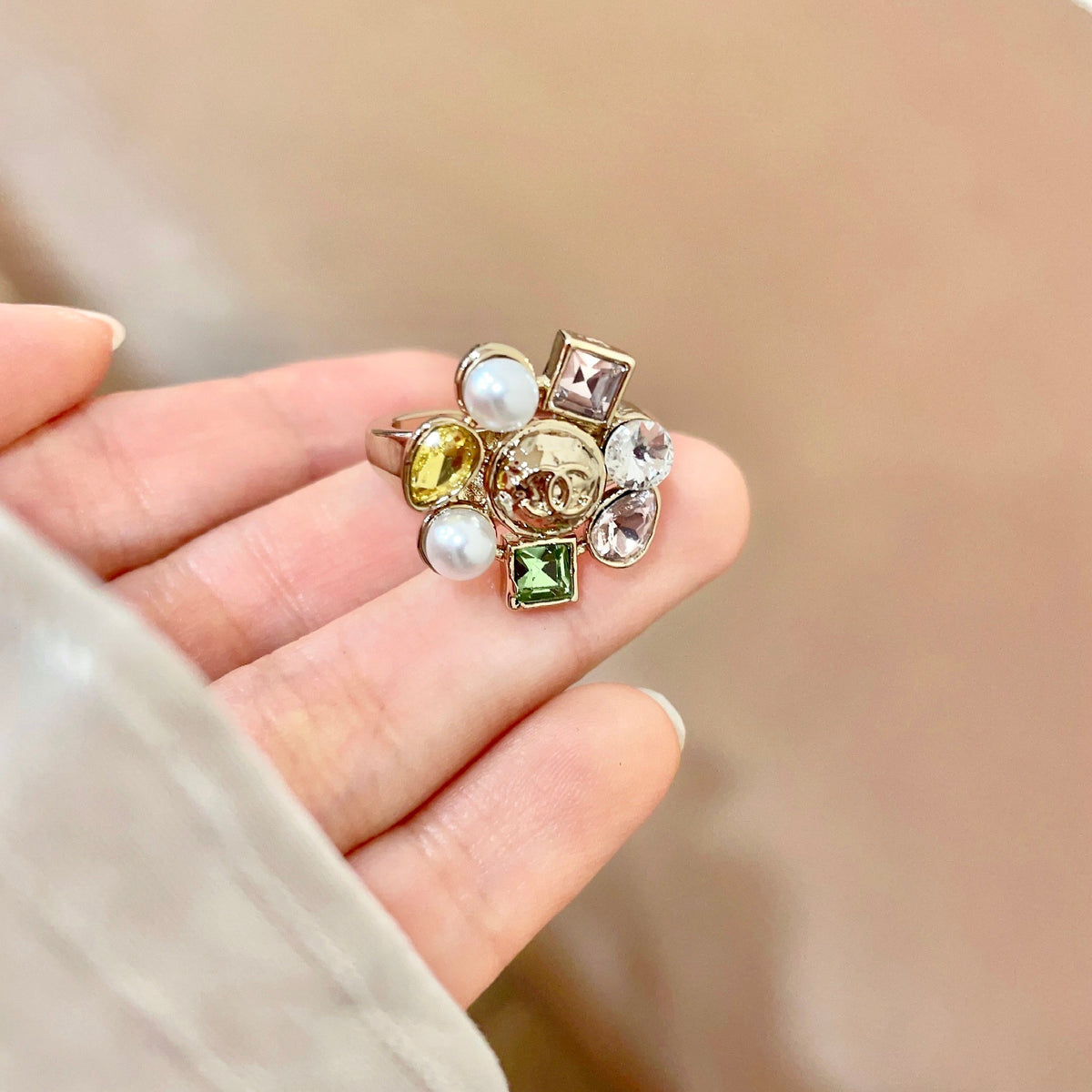 white letter Ring for women - alternate angle view 3
