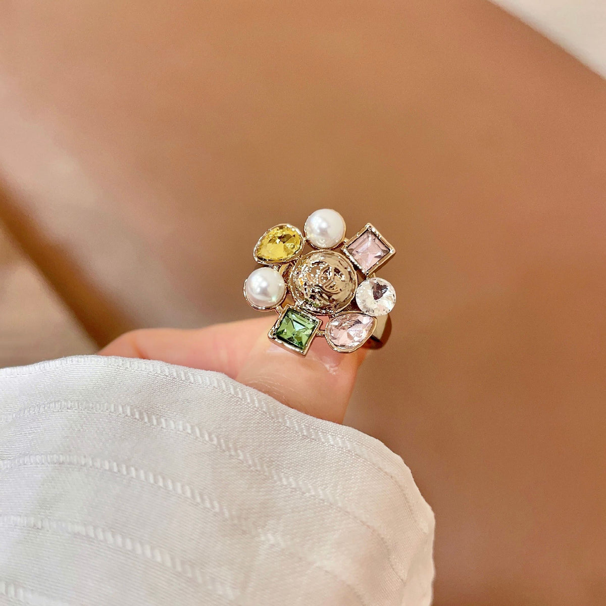 white letter Ring for women - alternate angle view 4