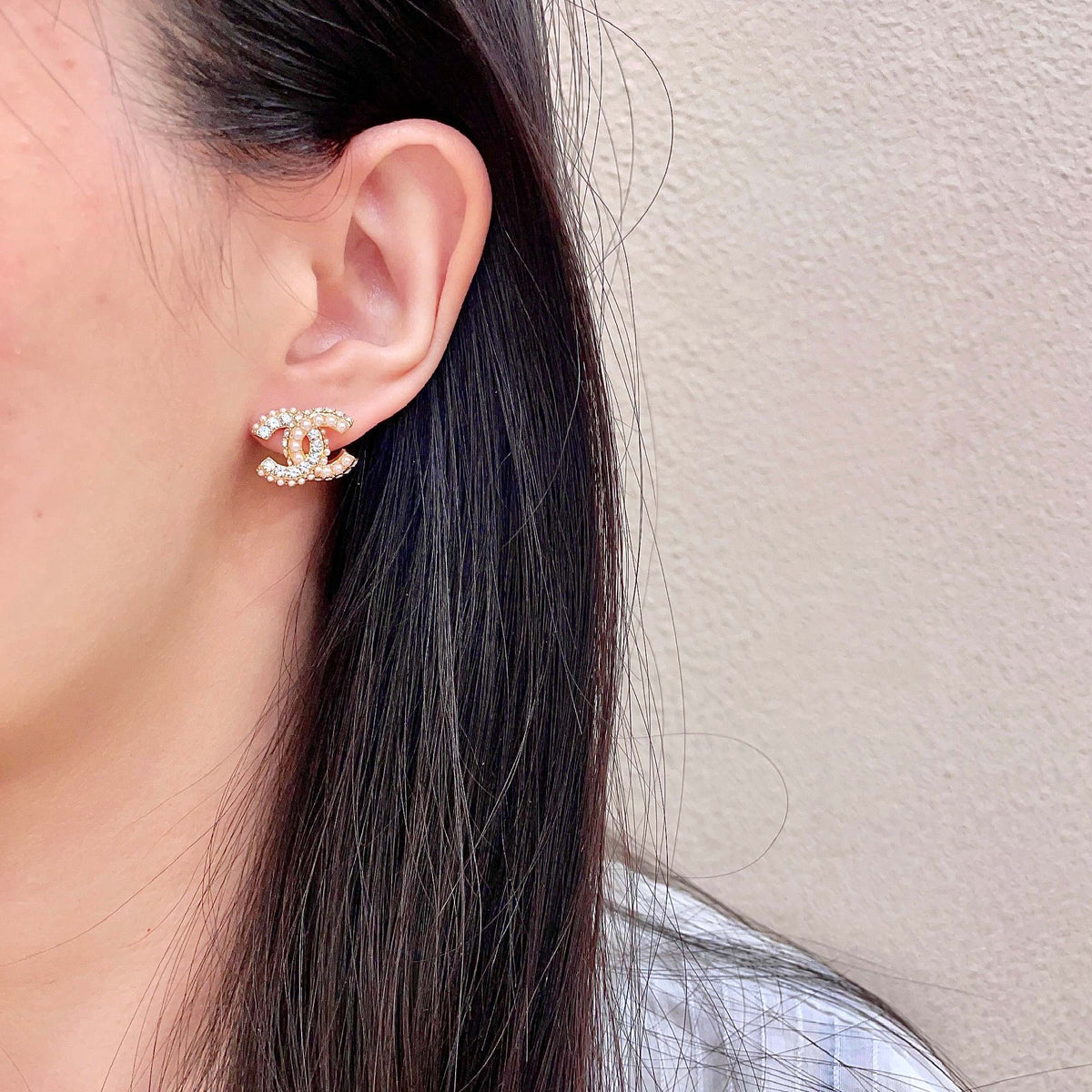 letter Stud Earrings for women - alternate angle view 3