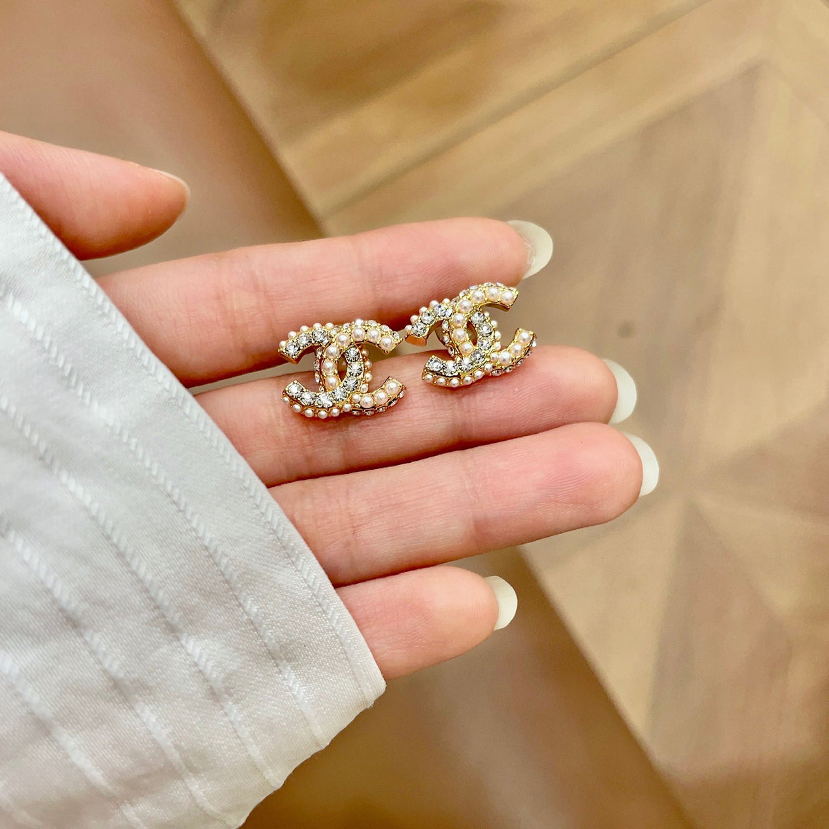 letter Stud Earrings for women - alternate angle view 4