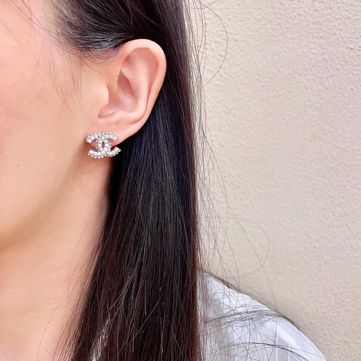 letter Stud Earrings for women - alternate angle view 3