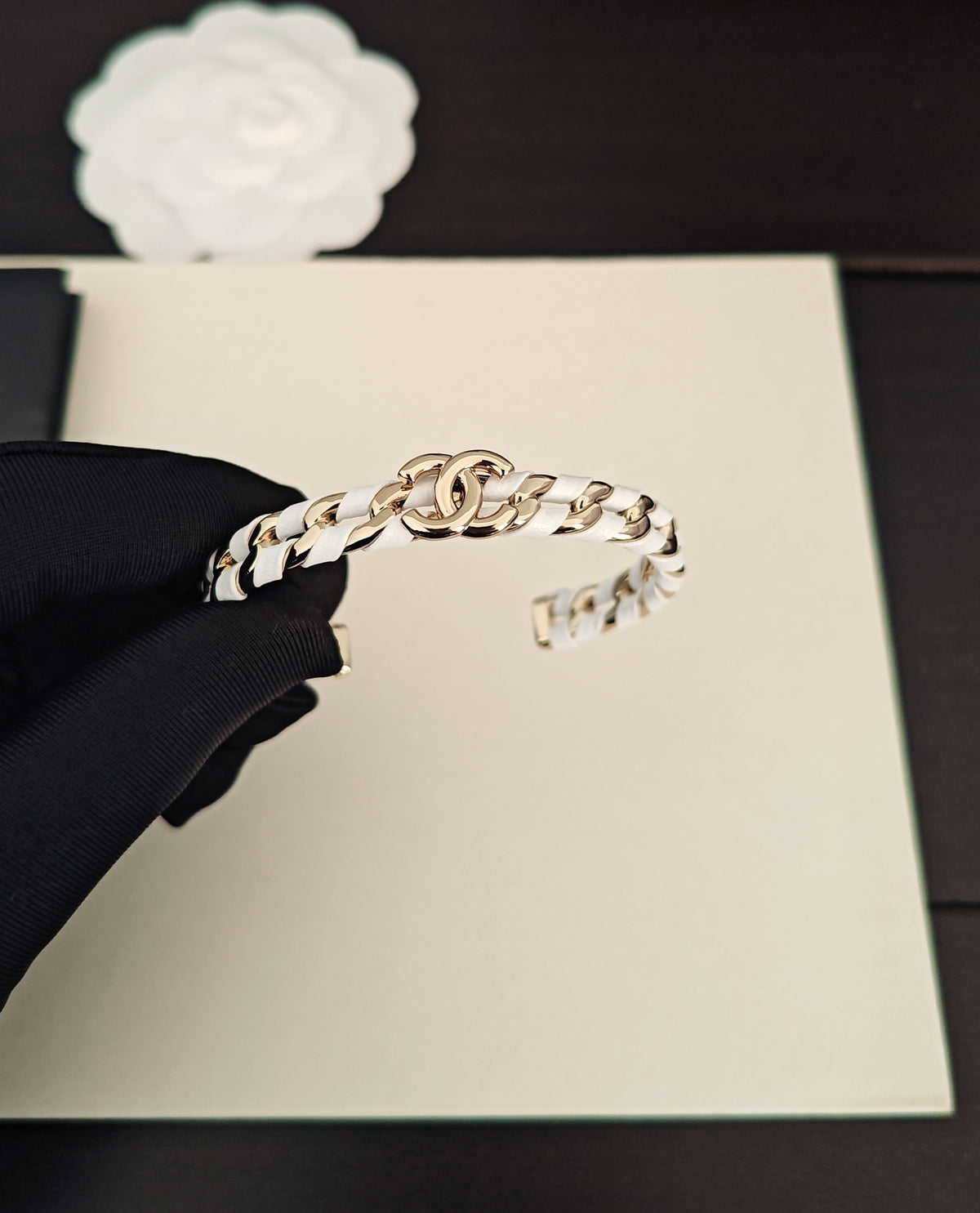 white brass Bangle for women - alternate angle view 2