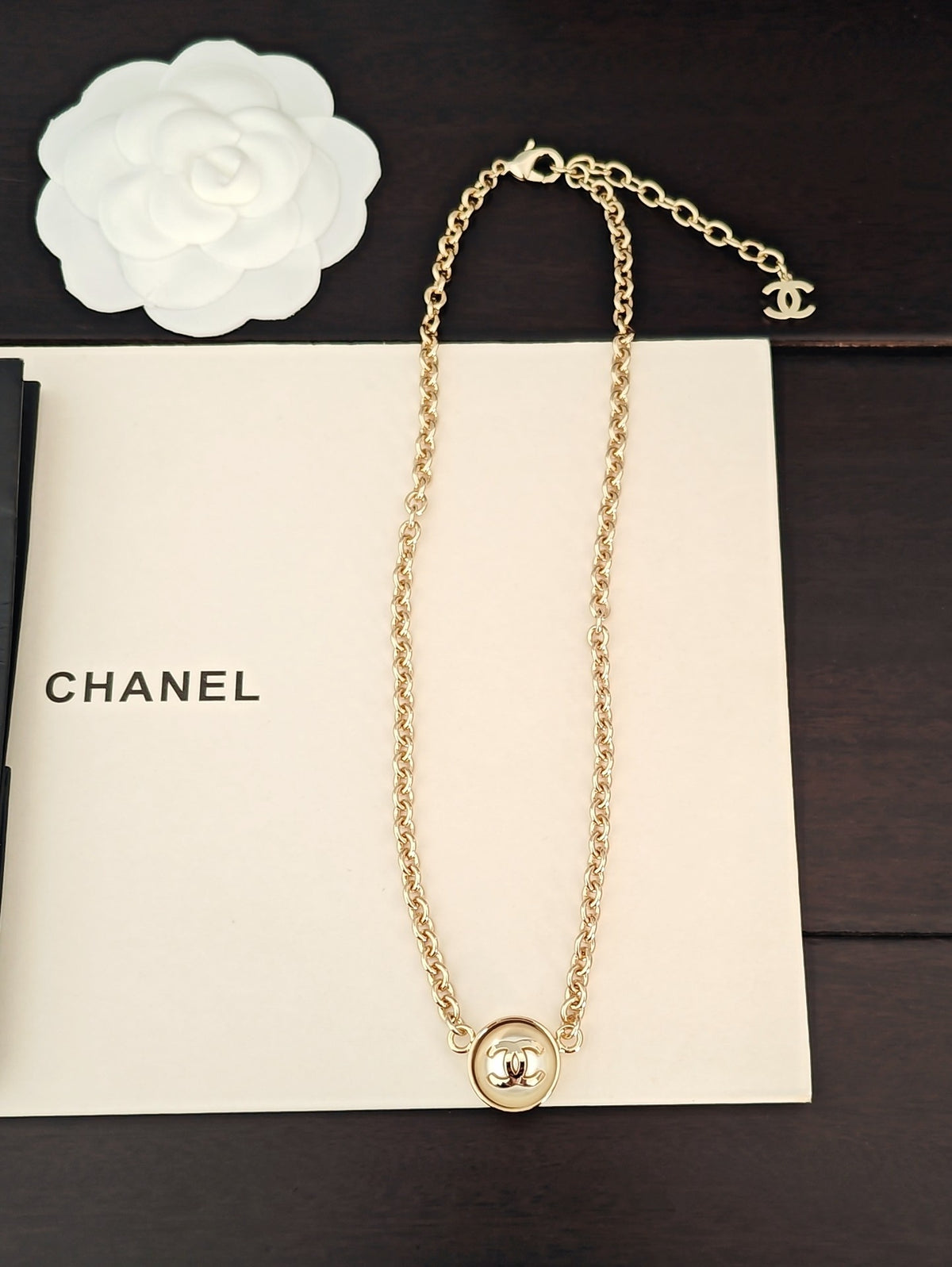yellow brass Necklace for women - alternate angle view 4