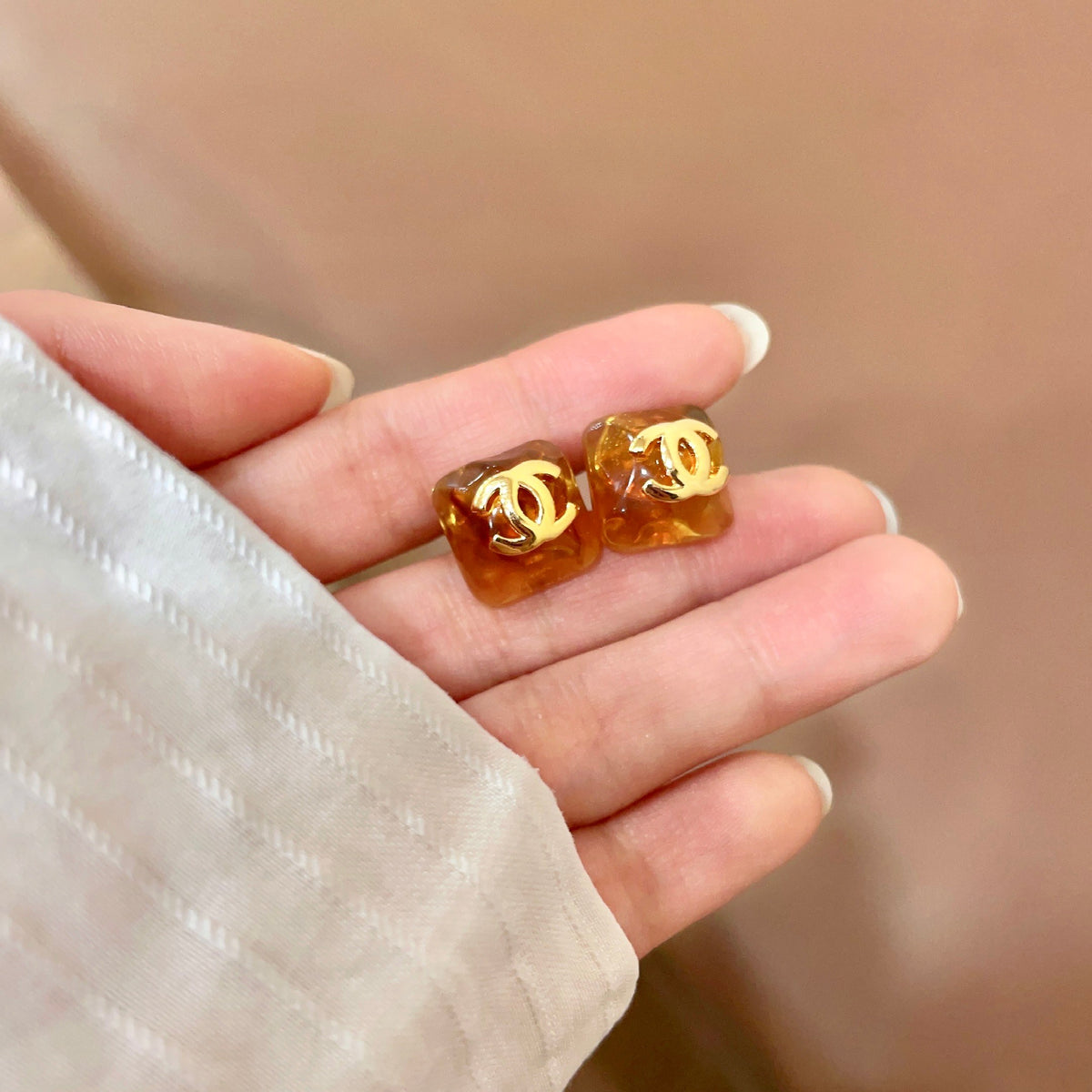double c Stud Earrings for women - alternate angle view 4