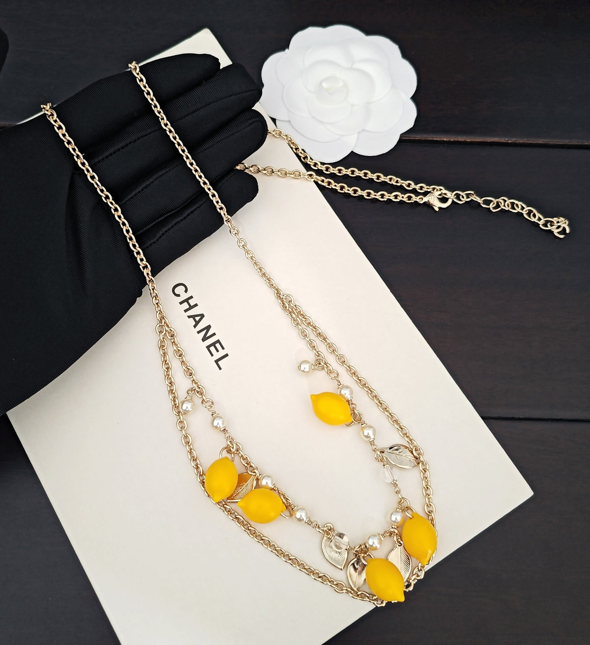 yellow brass Necklace for women - alternate angle view 7