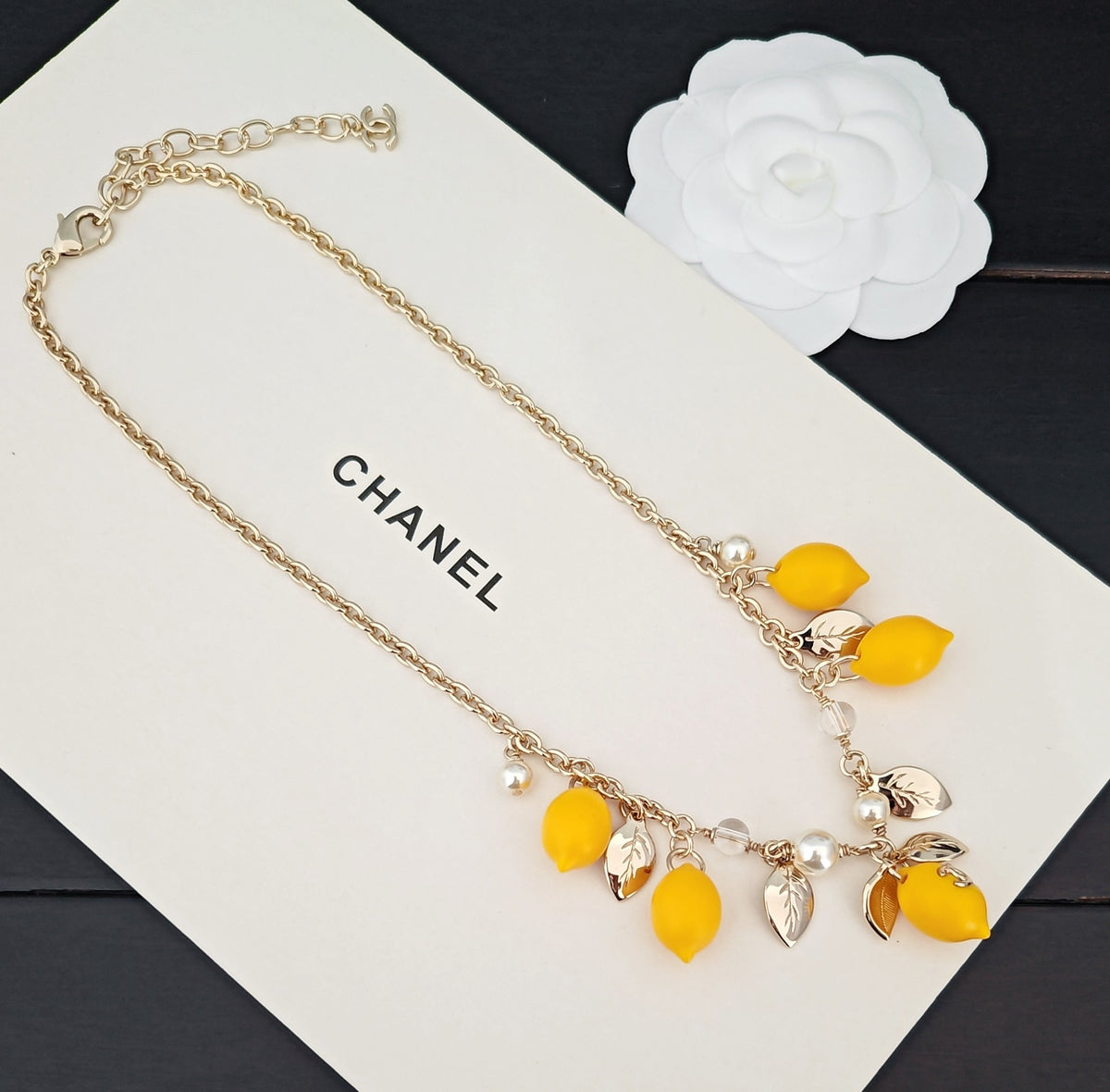 yellow brass Necklace for women - alternate angle view 5