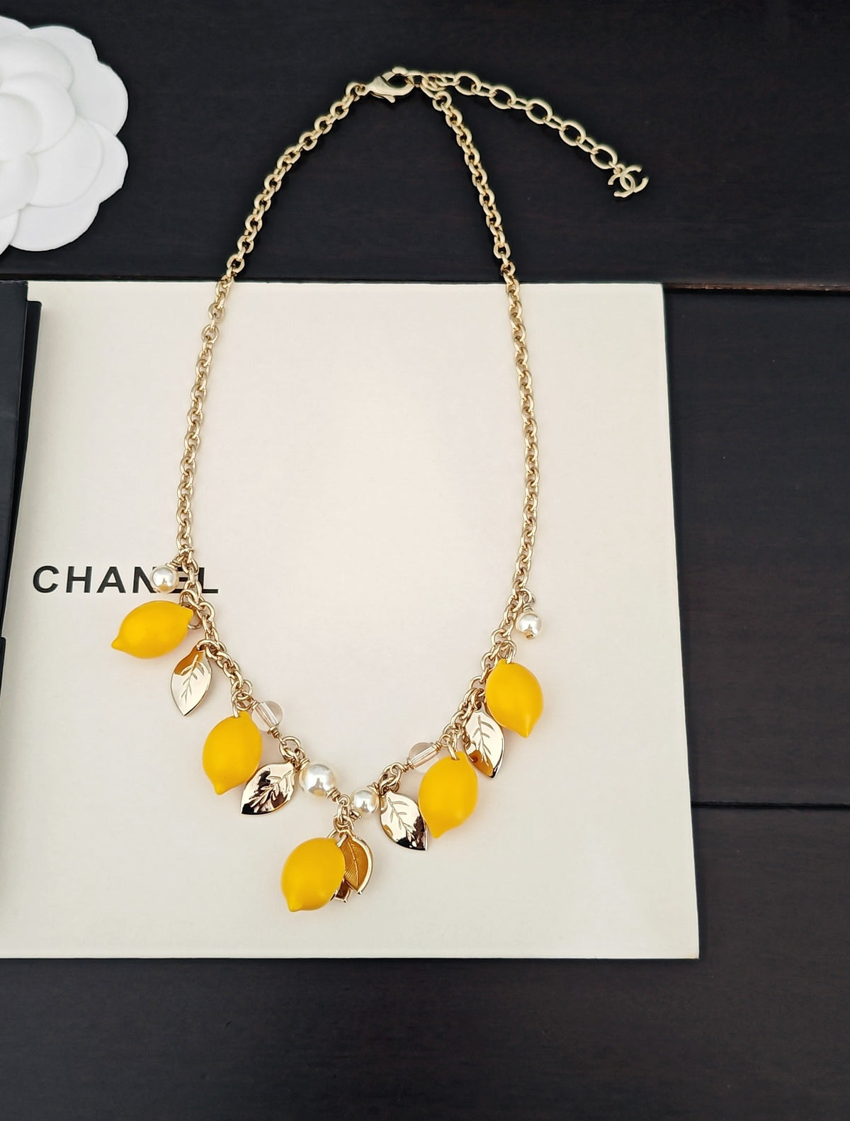 yellow brass Necklace for women - alternate angle view 4
