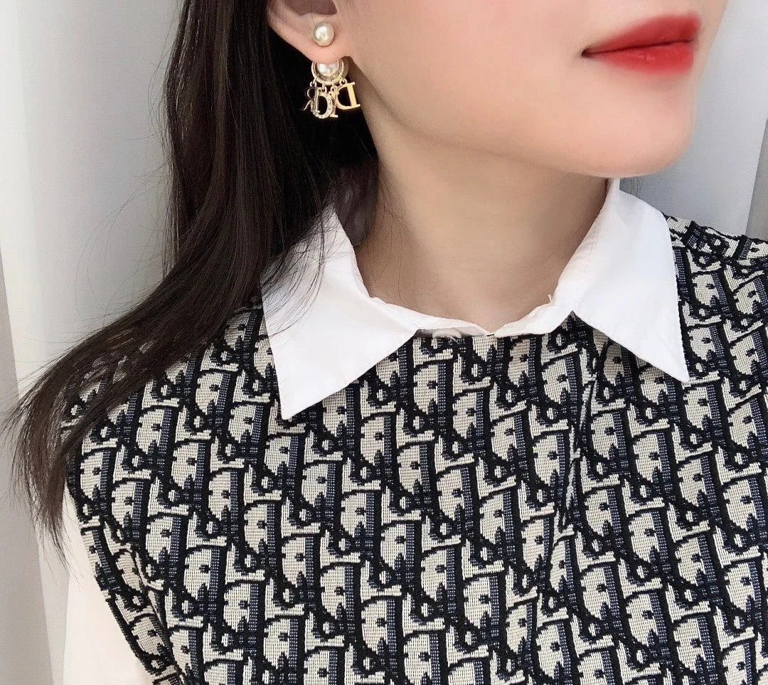letter Stud Earrings for women - alternate angle view 15