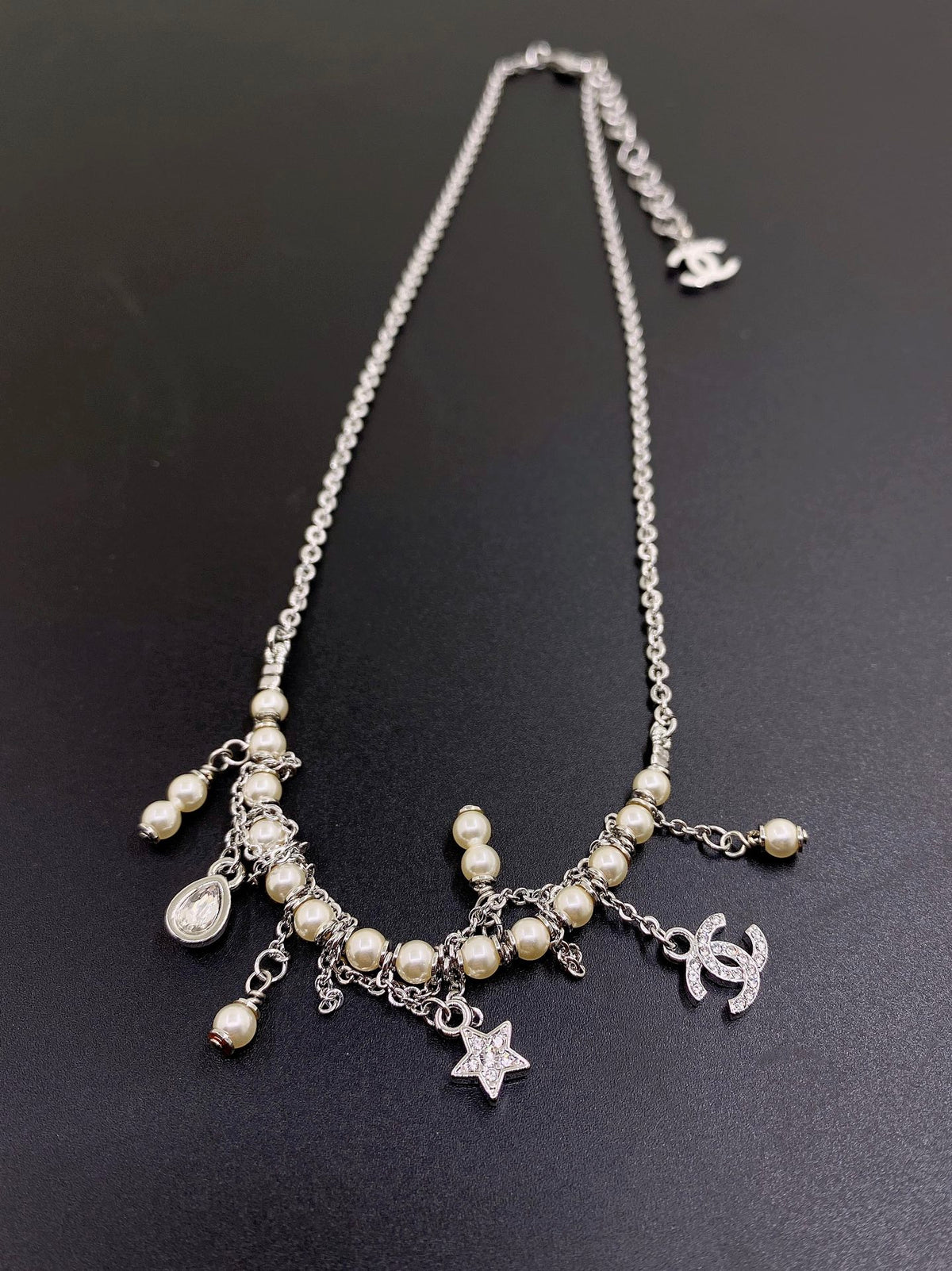 white gold brass Necklace for women - product detail view