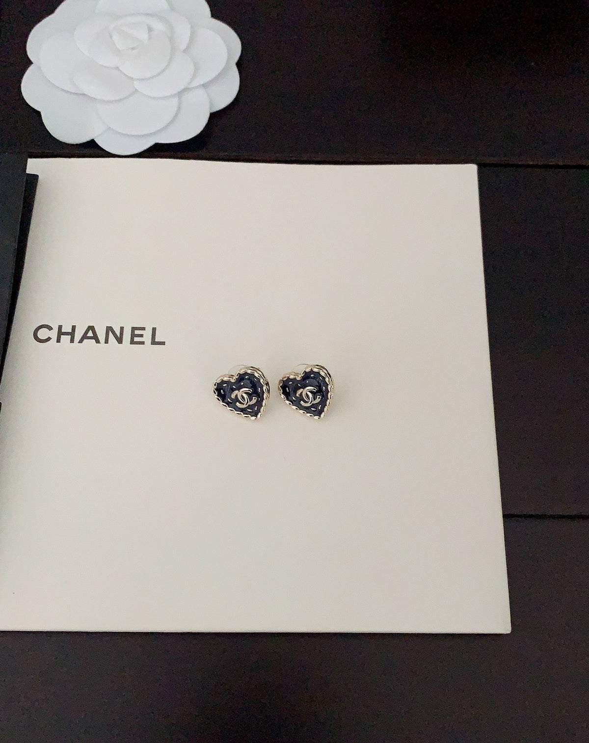yellow brass heart Stud Earrings for women - alternate angle view 6