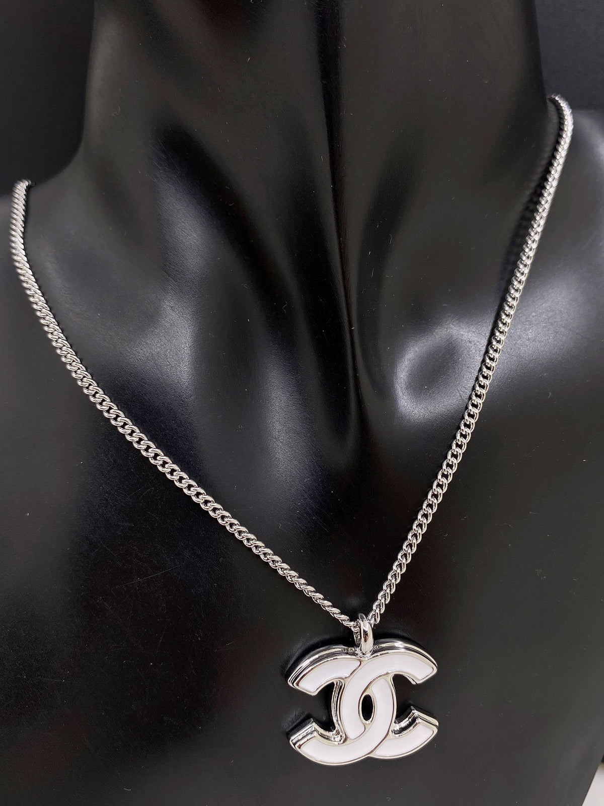white brass Necklace for women - alternate angle view 2
