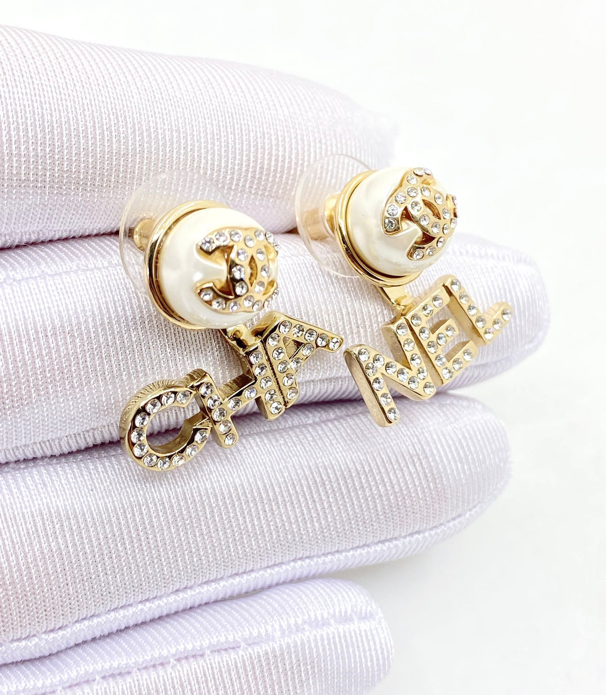 yellow brass letter Drop Earrings for women - alternate angle view 9