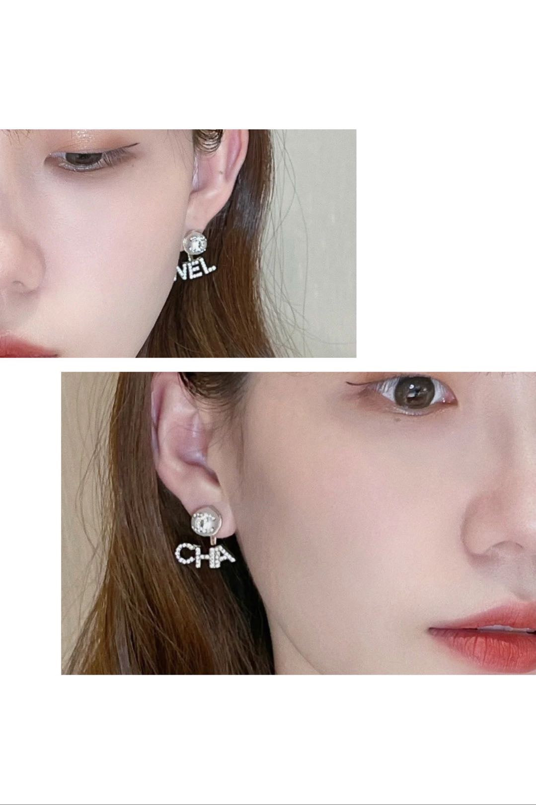 yellow brass letter Drop Earrings for women - alternate angle view 8
