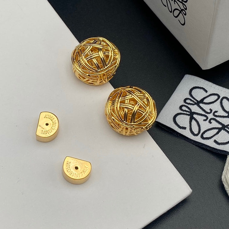gold brass floral Drop Earrings for women - product detail view