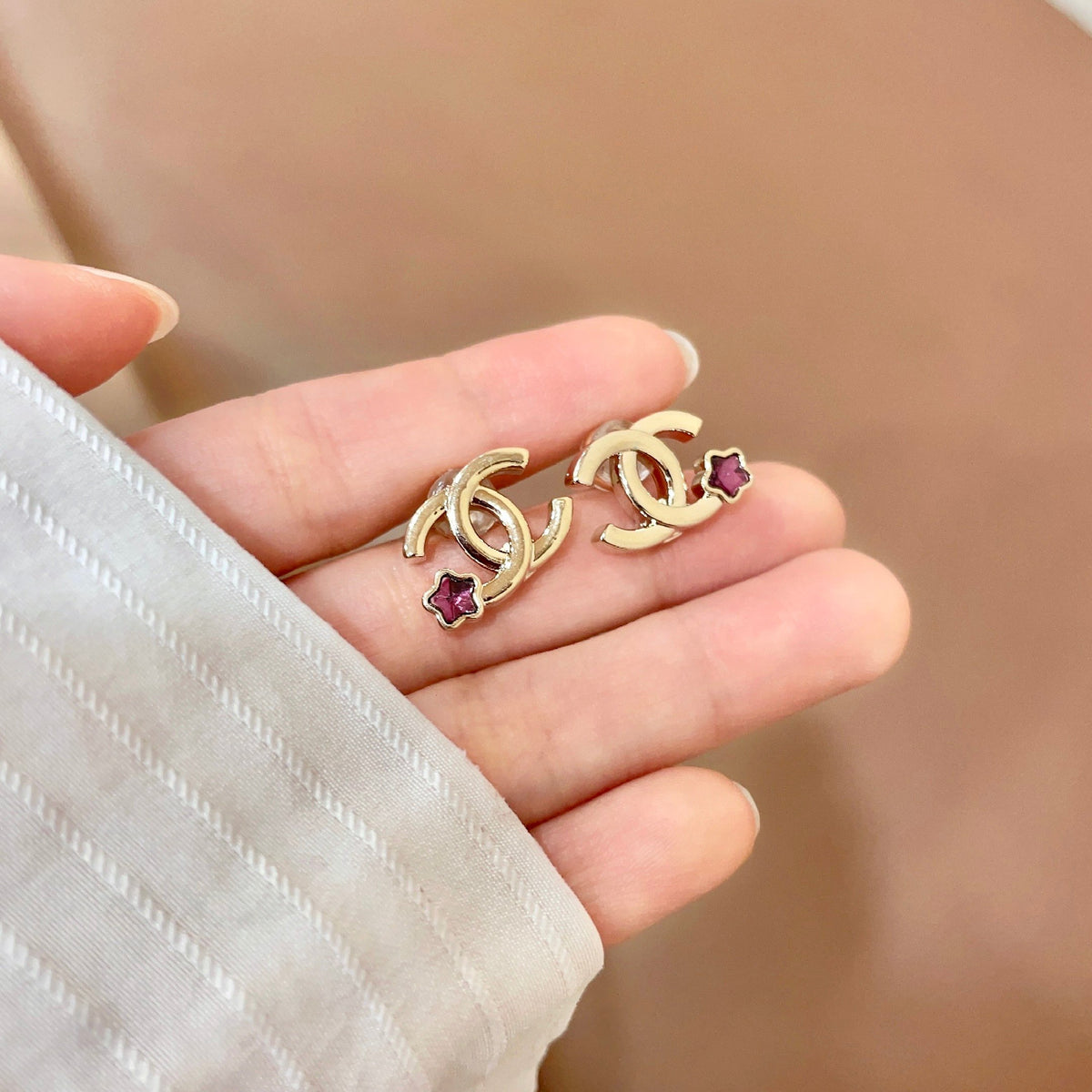 double c Stud Earrings for women - alternate angle view 4