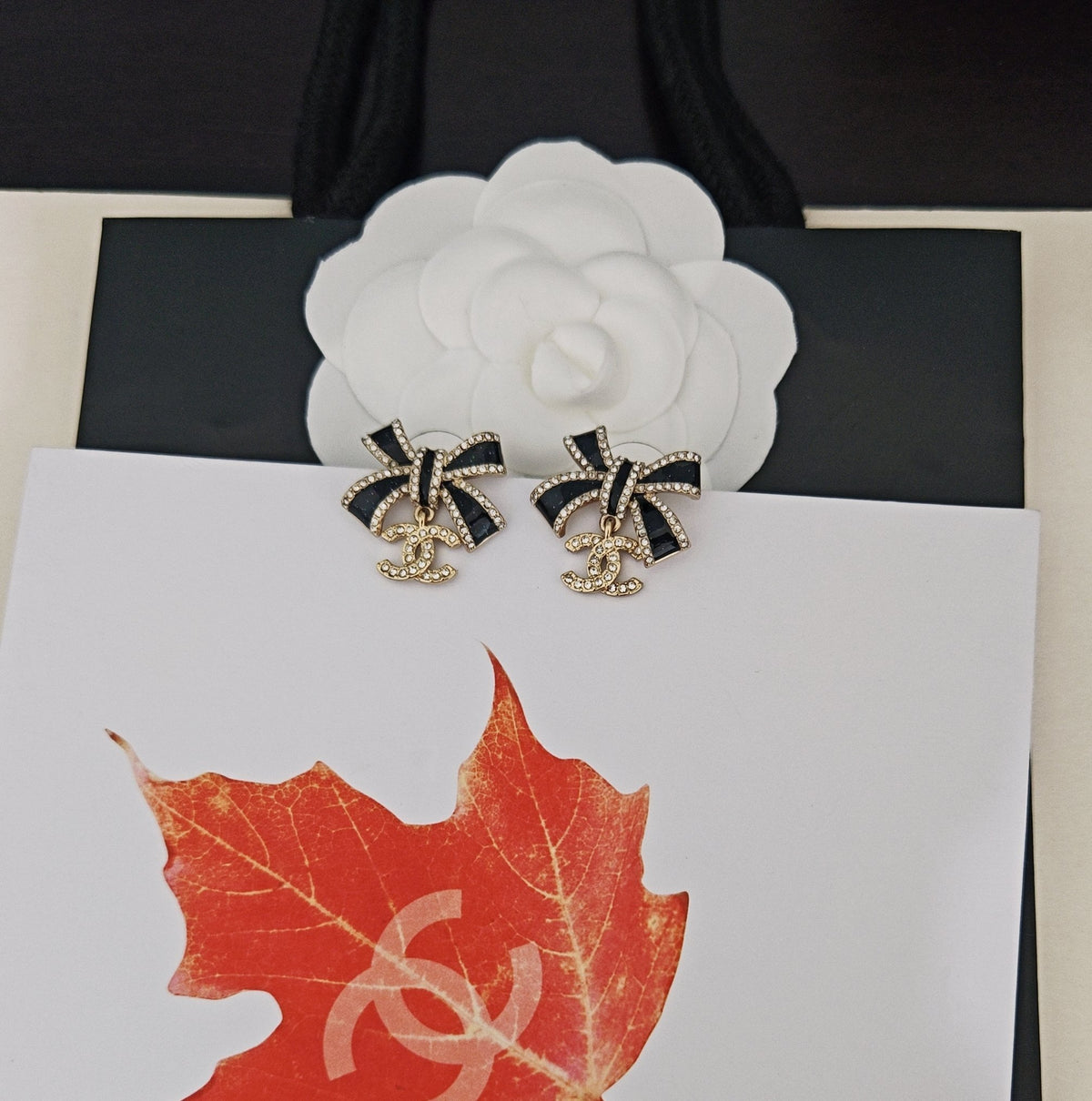 black brass butterfly Drop Earrings for women - alternate angle view 5