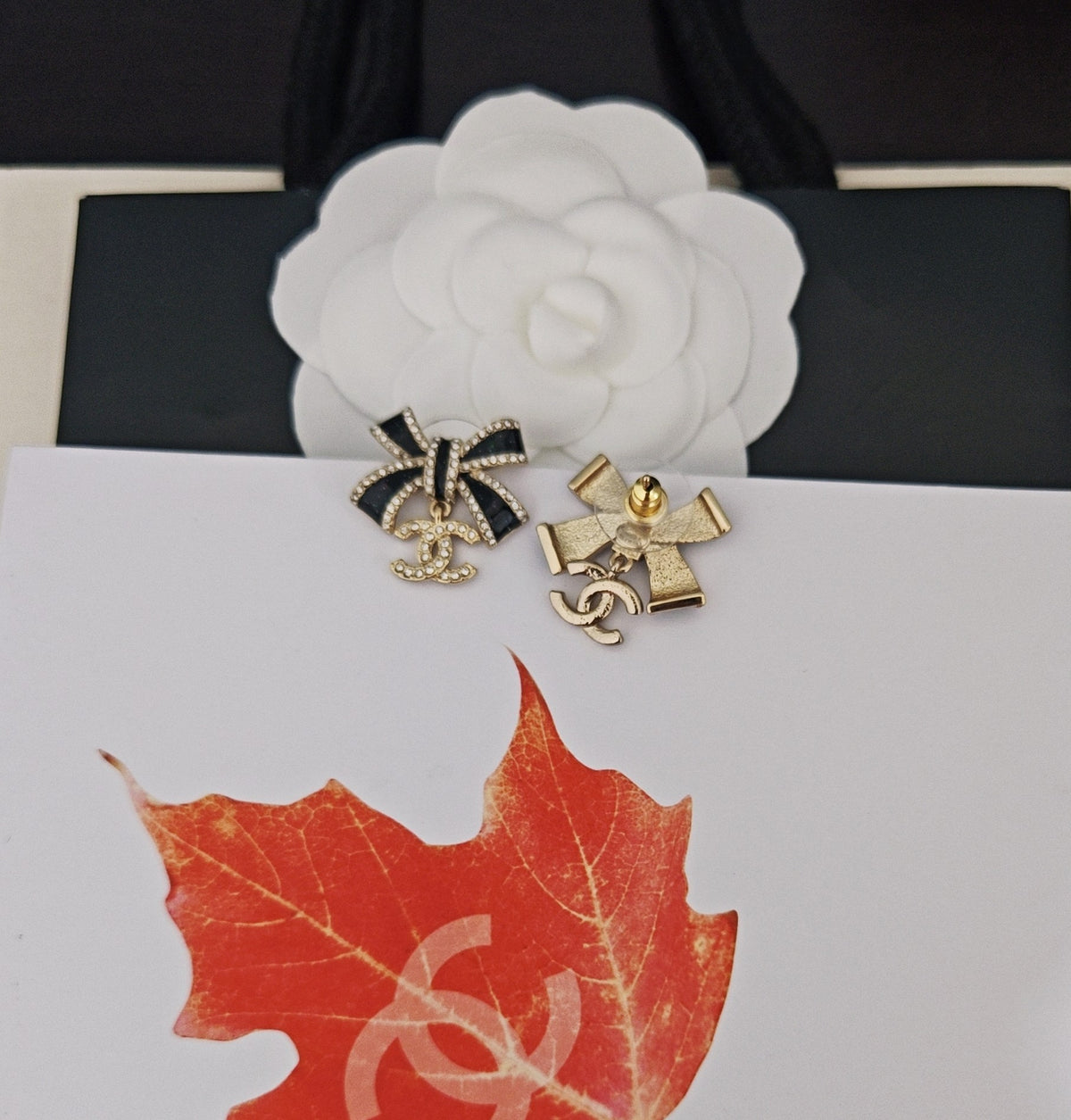 black brass butterfly Drop Earrings for women - alternate angle view 4