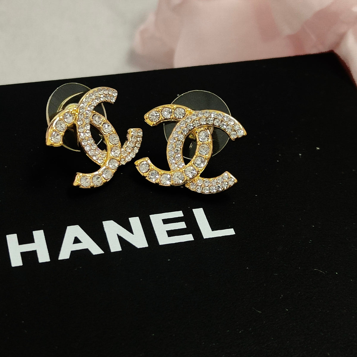 yellow sterling silver letter Stud Earrings for women - product detail view